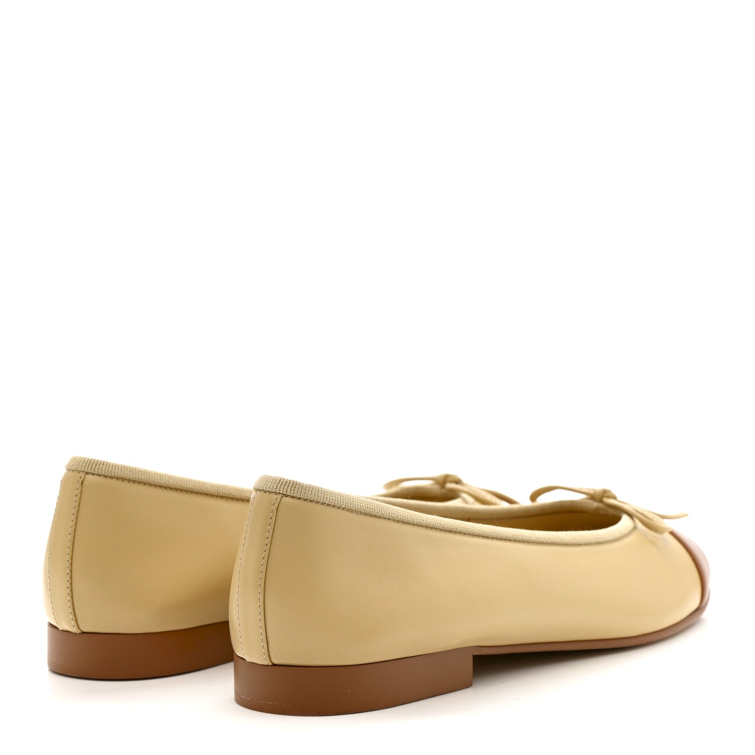 Lambskin Cap Toe CC Ballerina Flats 35.5 Beige Light Beige