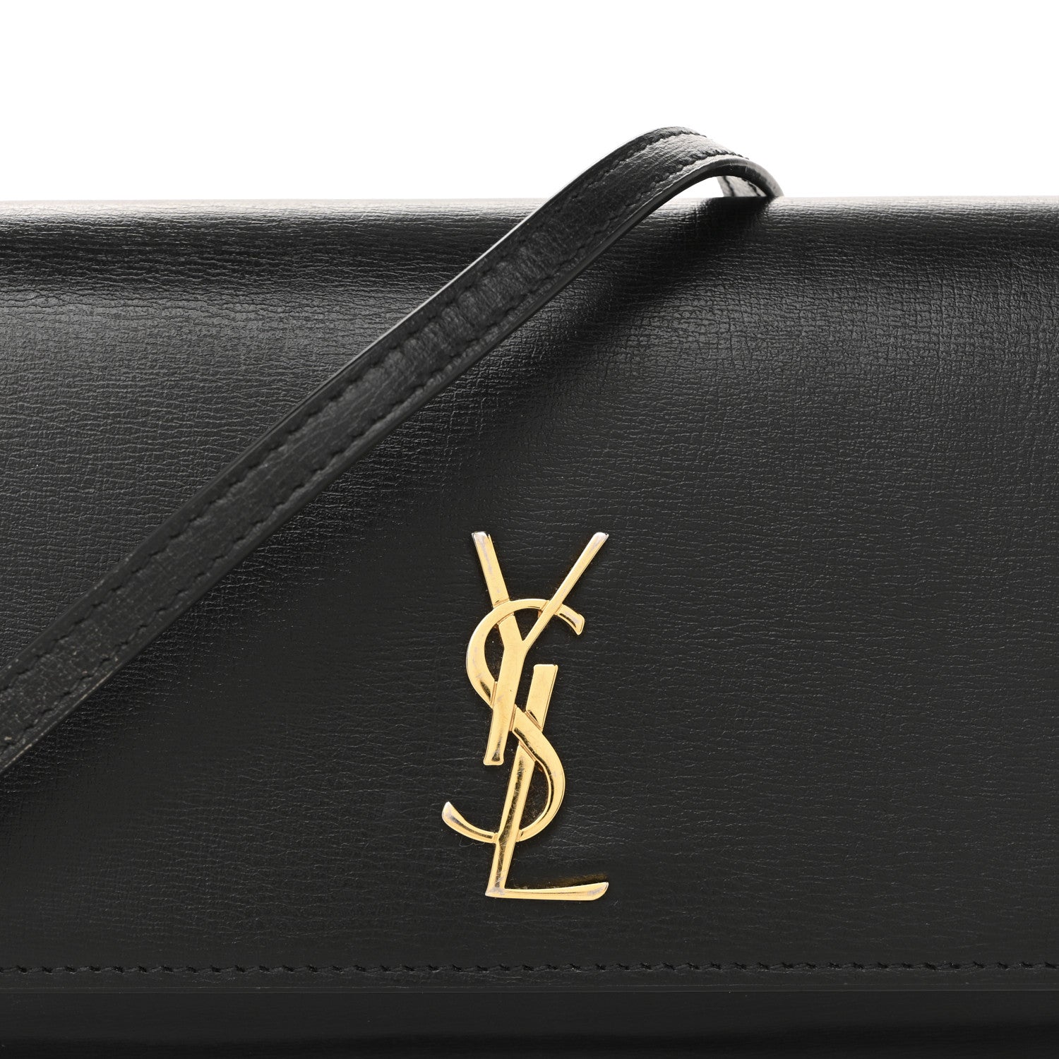 Smooth Calfskin Monogram Phone Holder Crossbody Black