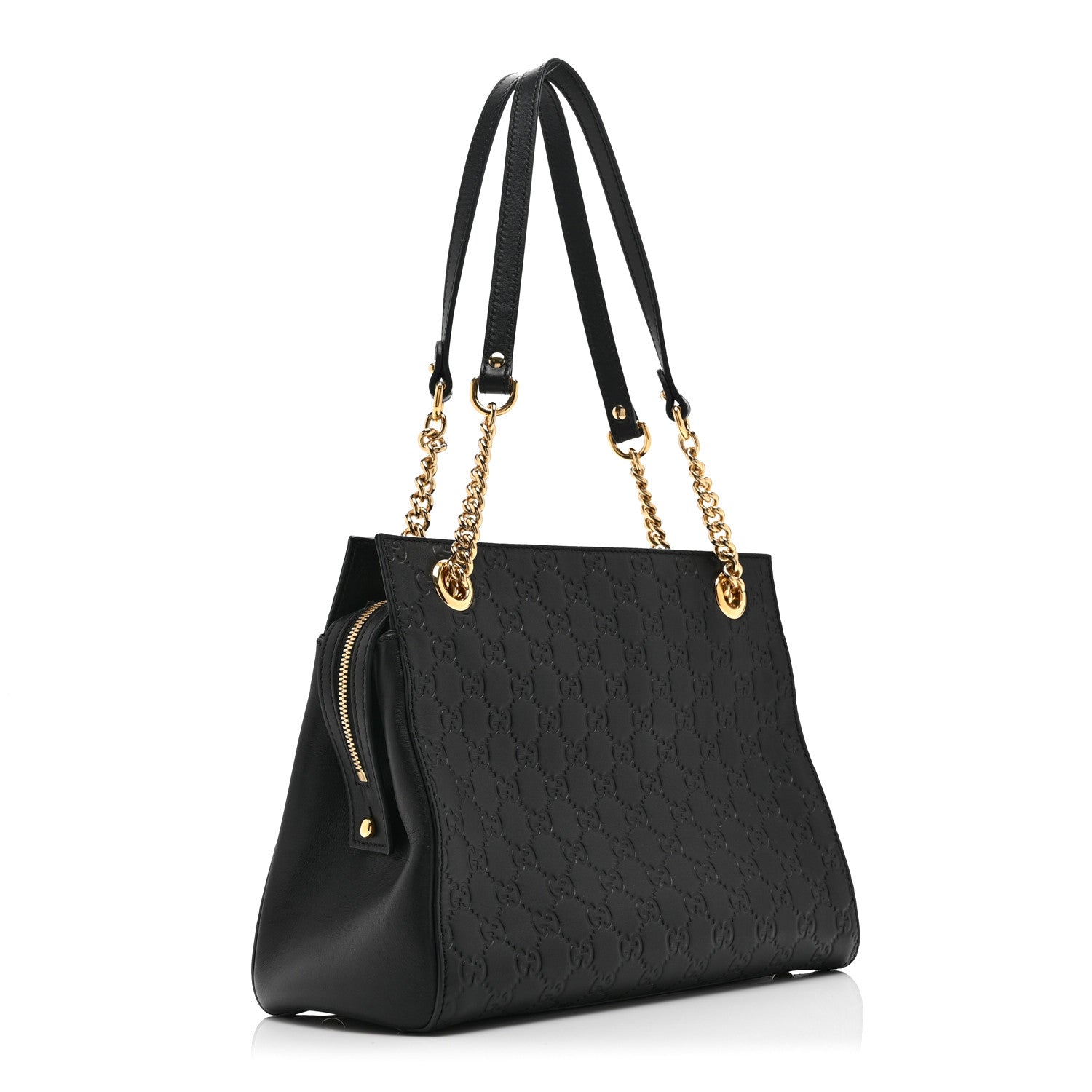 Guccissima Signature Medium Shoulder Tote Bag Black