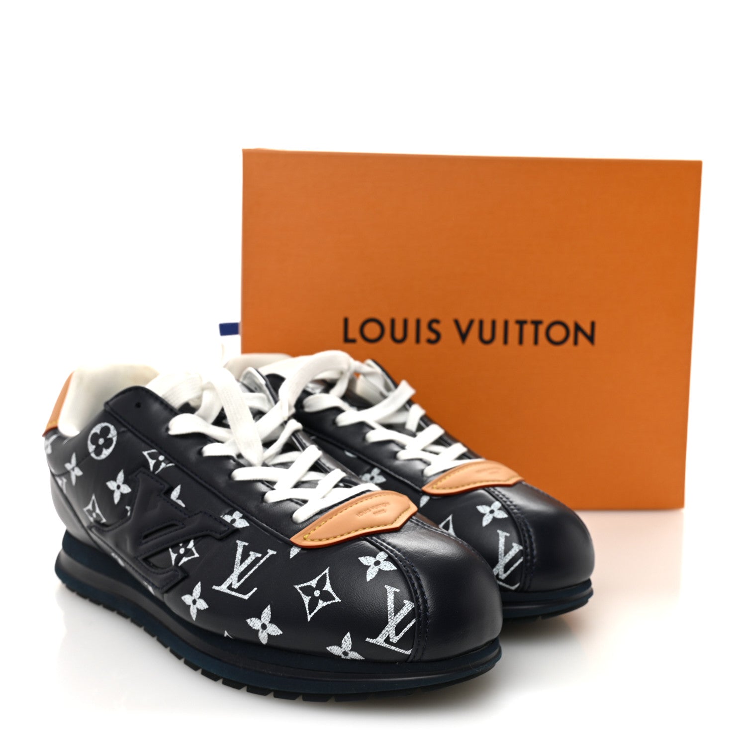 Lambskin Calfskin Monogram Mens Buttersoft Sneakers 11 Marine