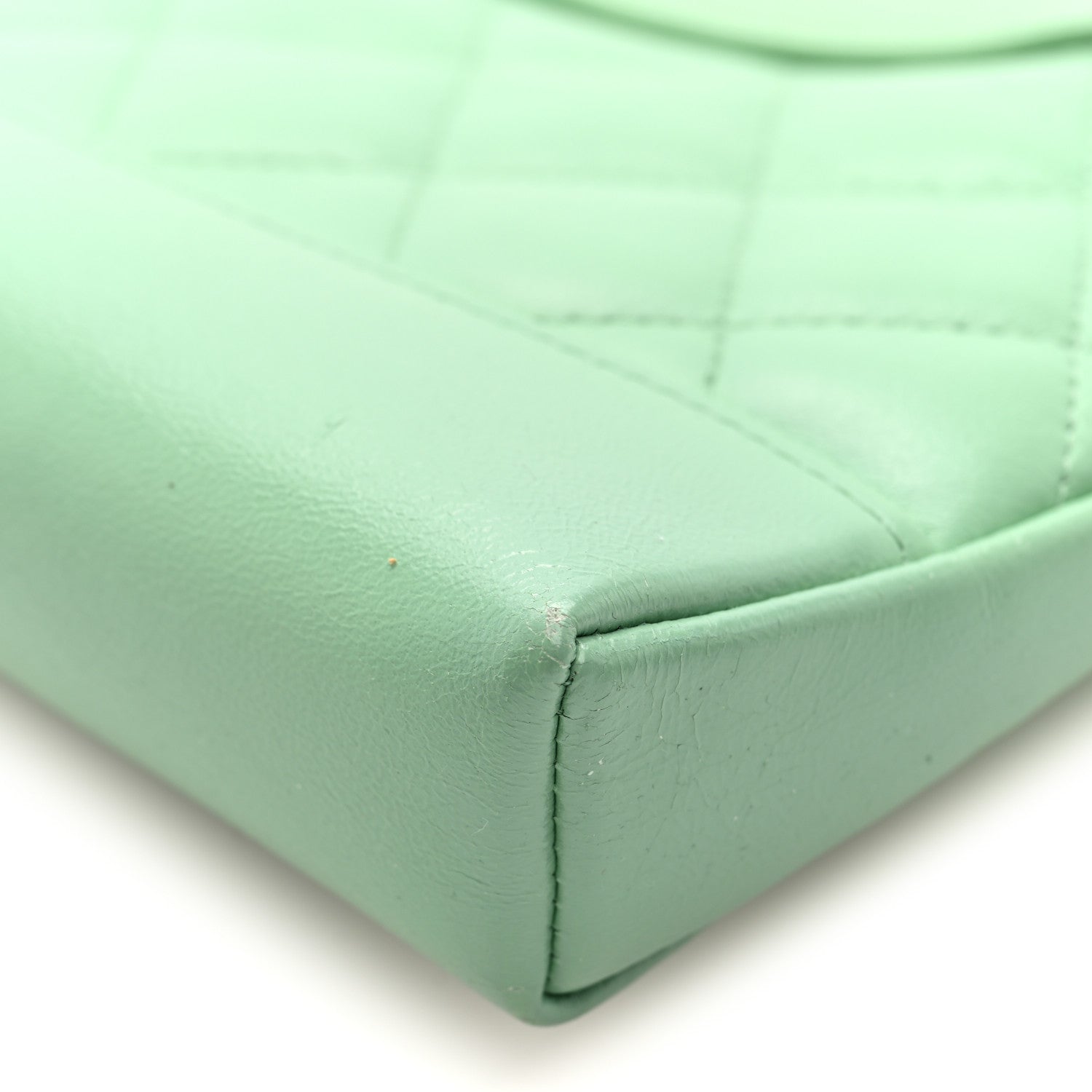 Shiny Lambskin Quilted Nano 31 Shopping Bag Green