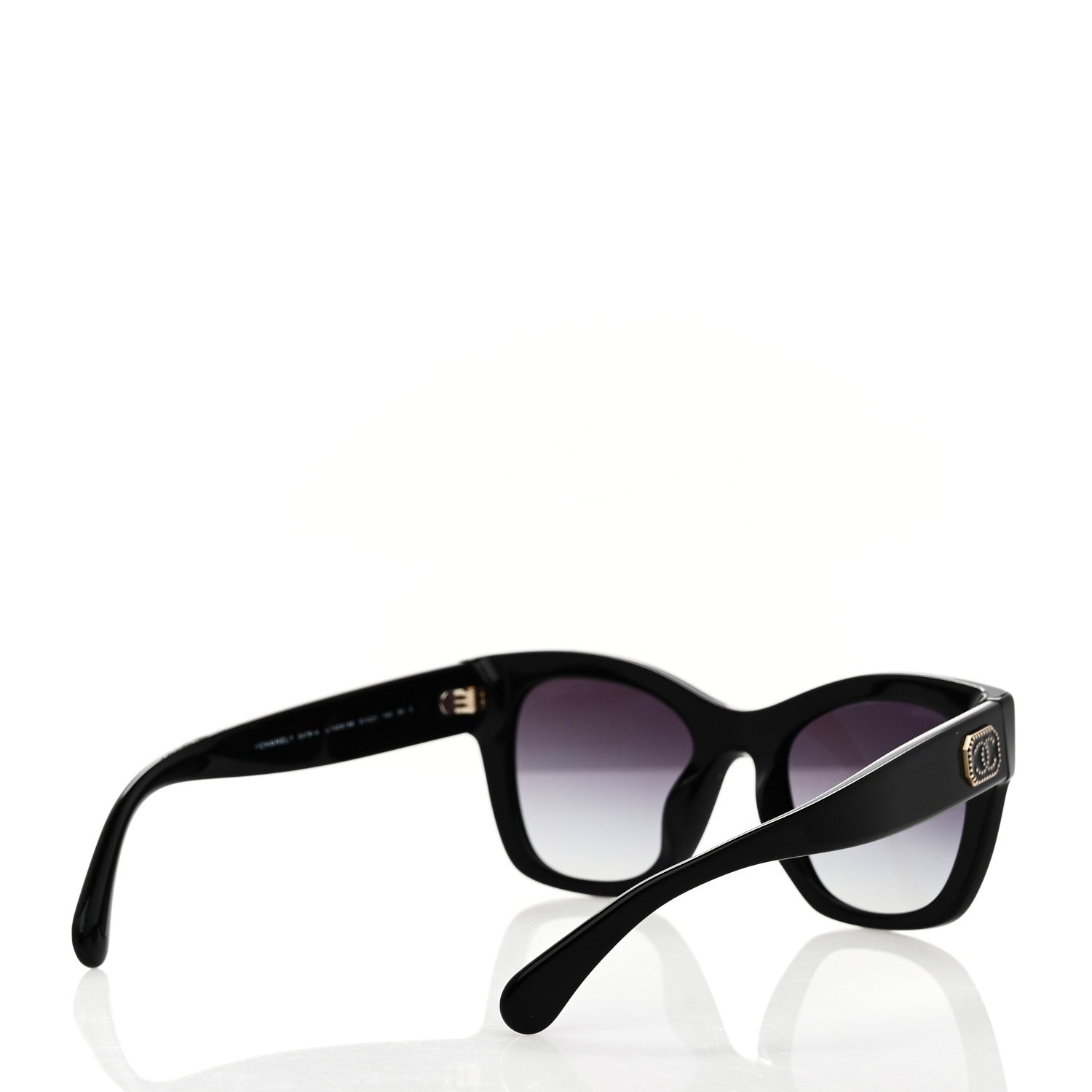 Acetate Square CC Heart Sunglasses 5478-A Black
