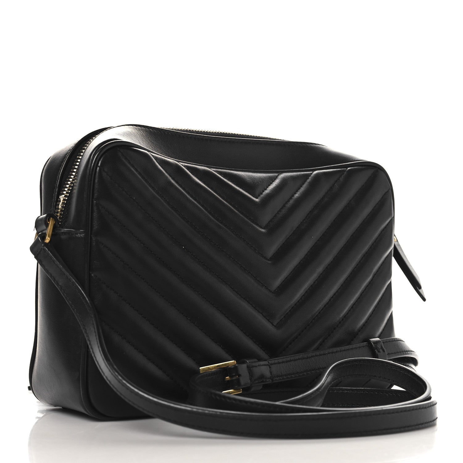 Calfskin Matelasse Monogram Lou Camera Bag Black