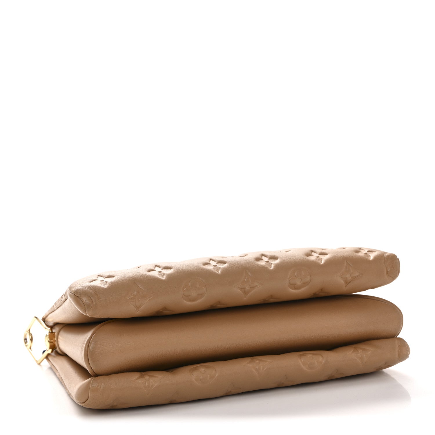 Lambskin Embossed Monogram Coussin PM Camel
