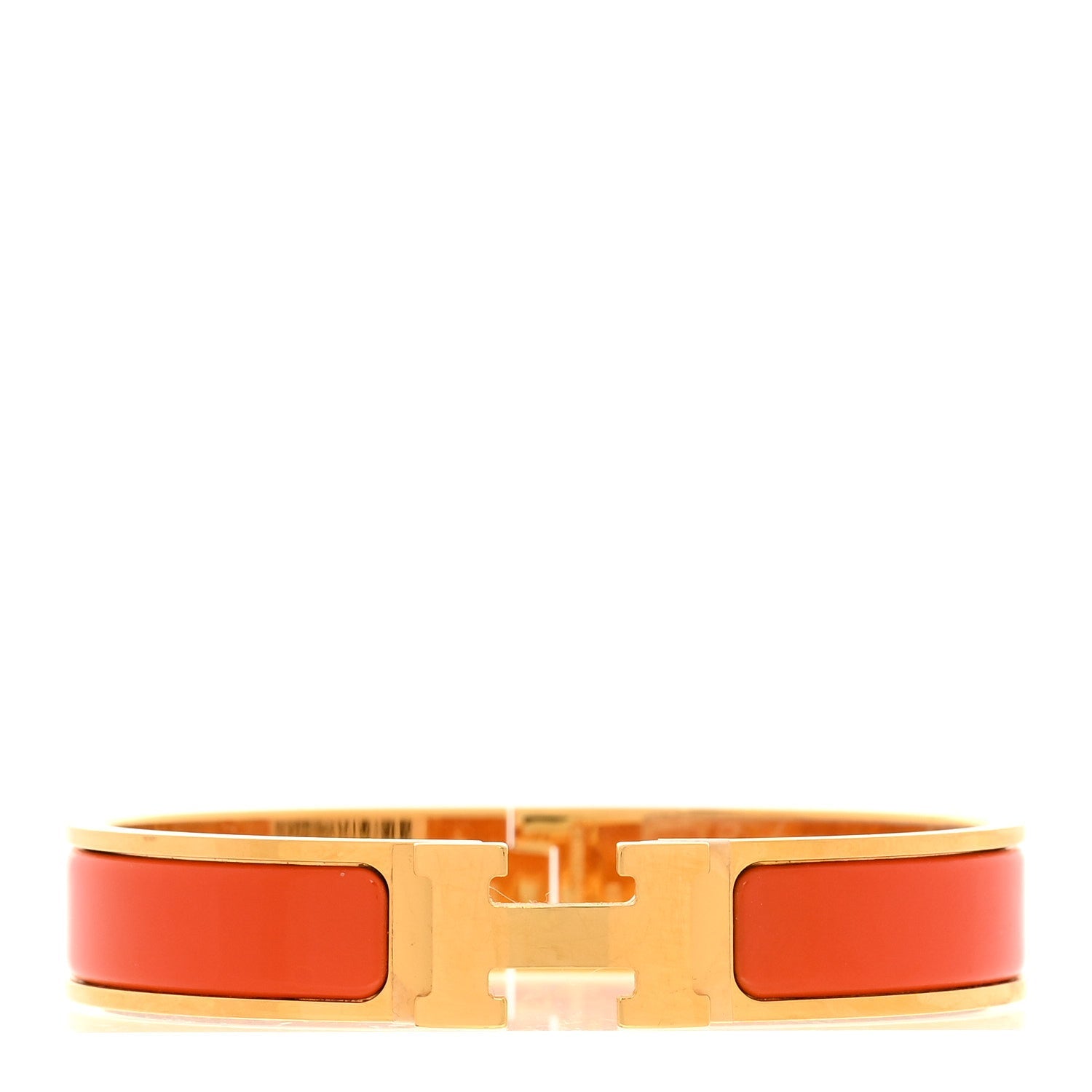 Enamel Narrow Clic Clac H Bracelet GM Orange