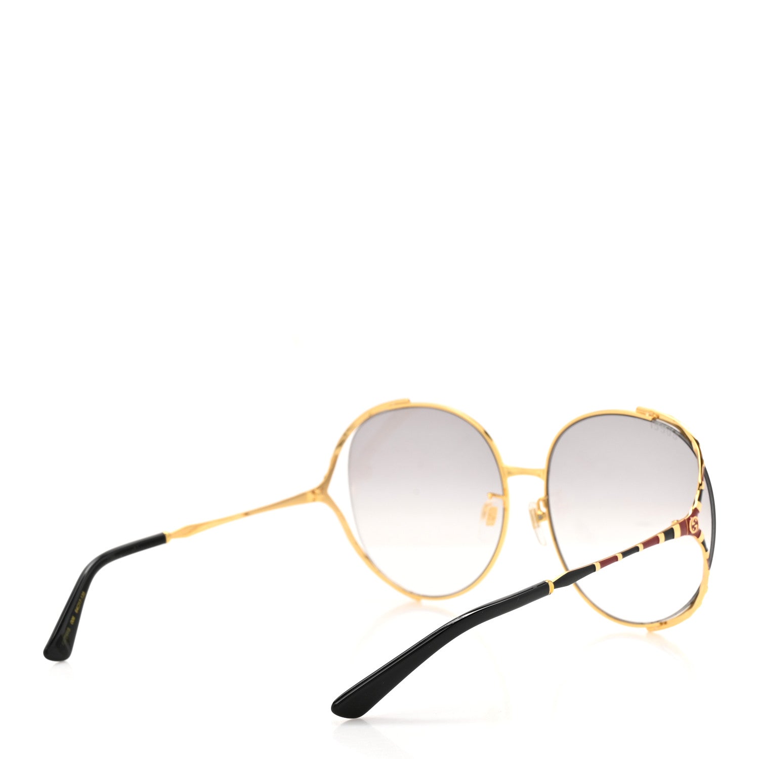 Metal Round Frame GG0595S Sunglasses Gold Black Red