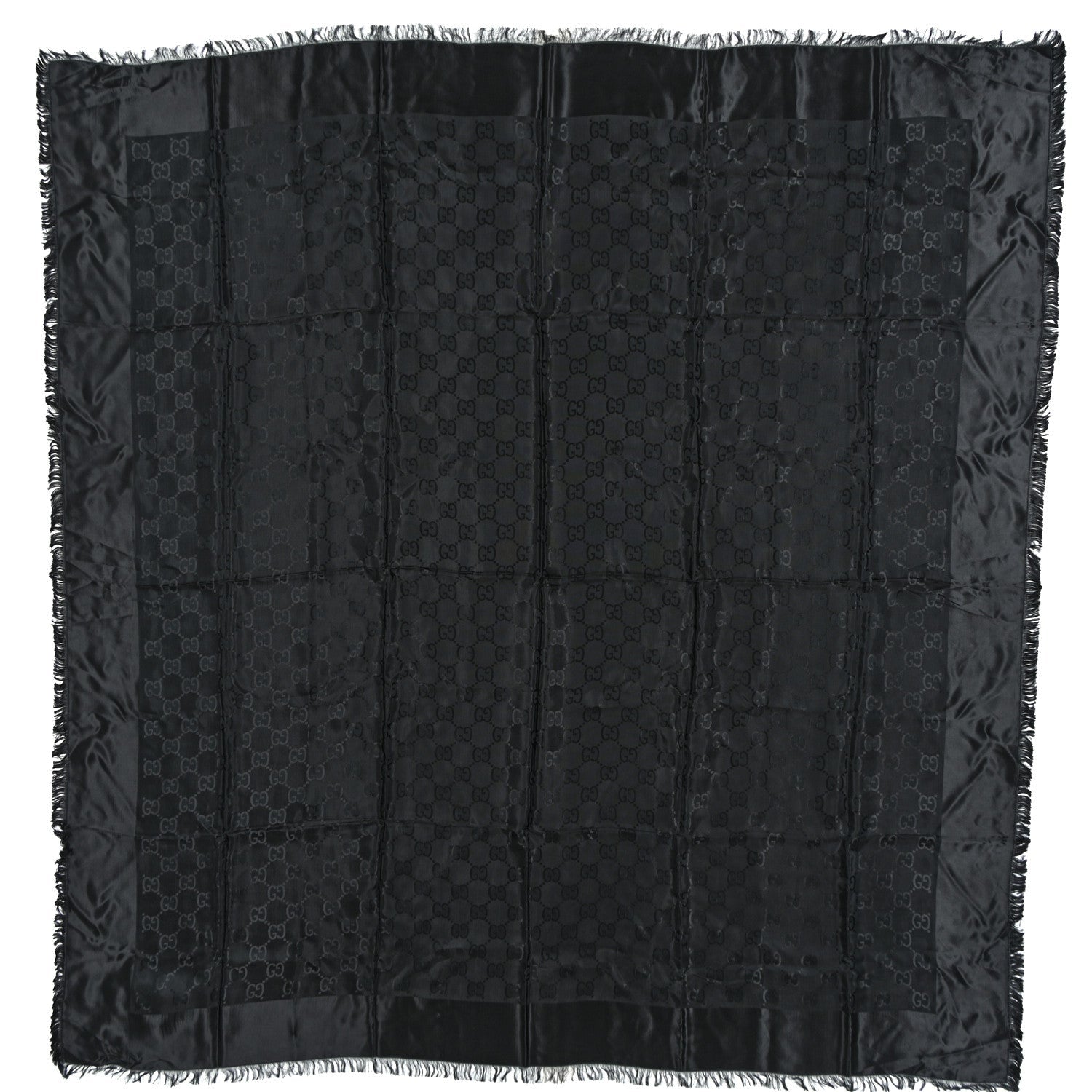 Viscose Modal GG Monogram Square Shawl Black