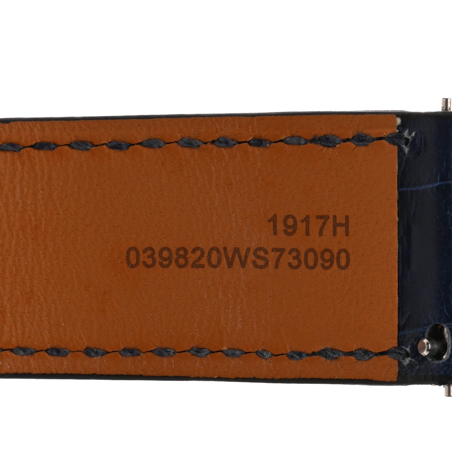 Shiny Alligator Heure H Hour Watch Strap Bleu Roi