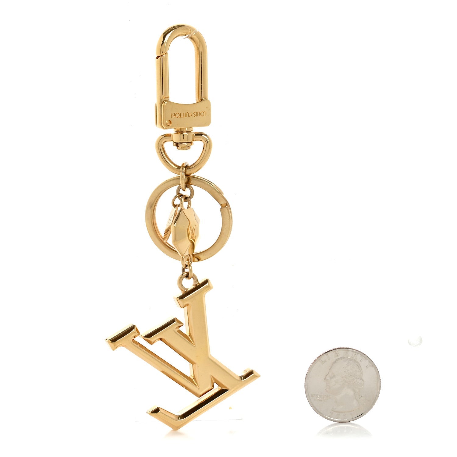 LV Facettes Bag Charm Key Holder Gold