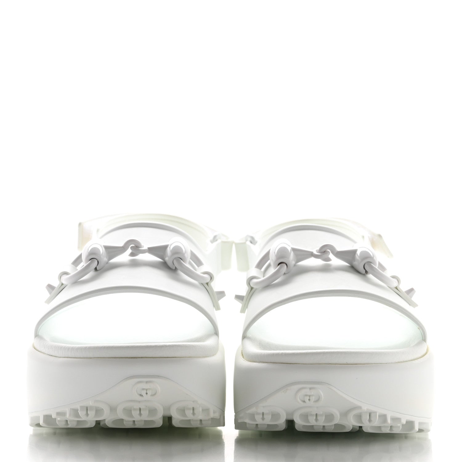 Soft Rubber Horsebit Touch Womens Strapped Sandals 38 Great White