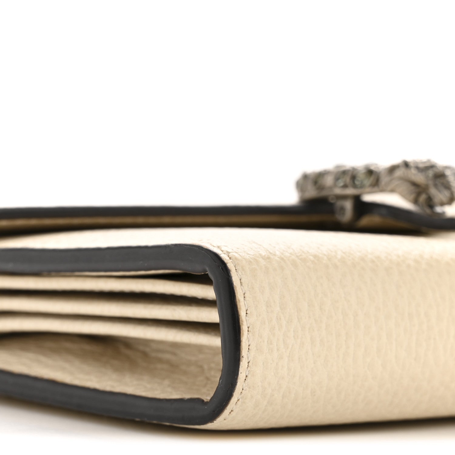 Dollar Calfskin Mini Dionysus Chain Wallet Mystic White