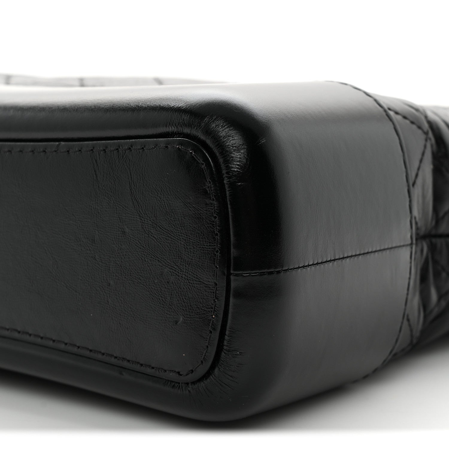 Aged Calfskin Quilted Medium Gabrielle Hobo Black