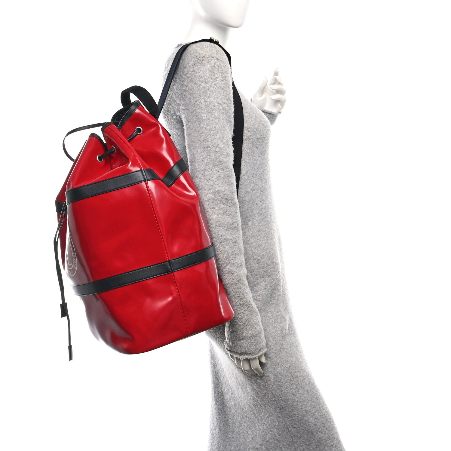 PVC Calfskin Rive Gauche Sling Bag Wax Red