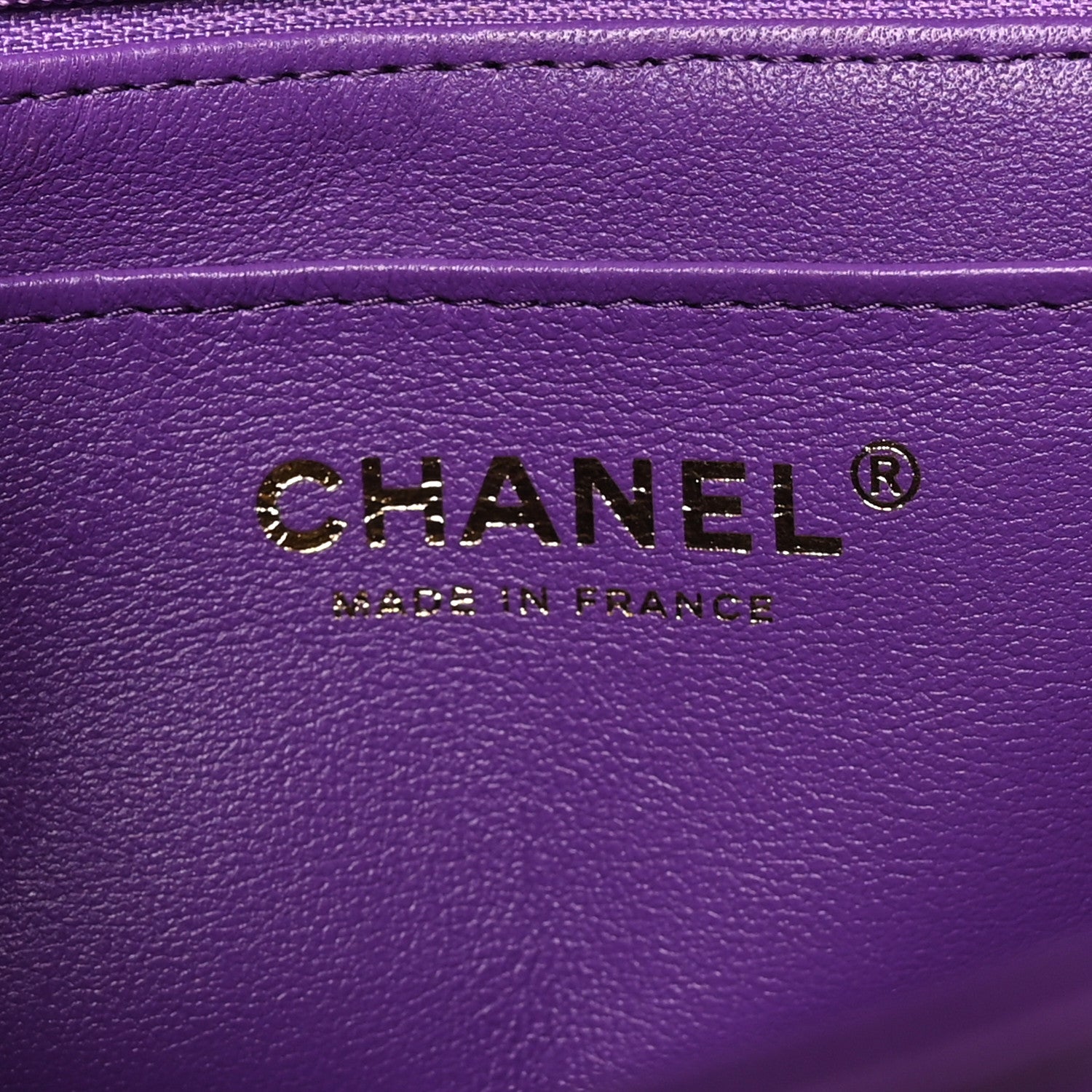 Lambskin Quilted Mini Top Handle Rectangular Flap Dark Purple