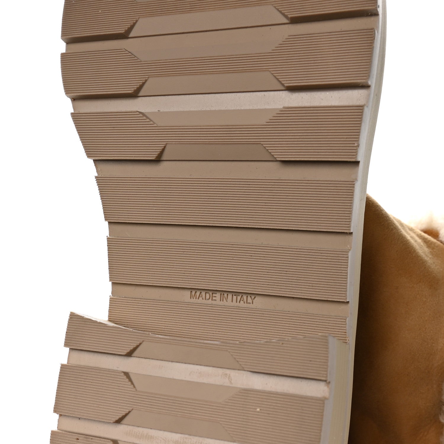 Suede Shearling Cap Toe Short Boots 38 Beige