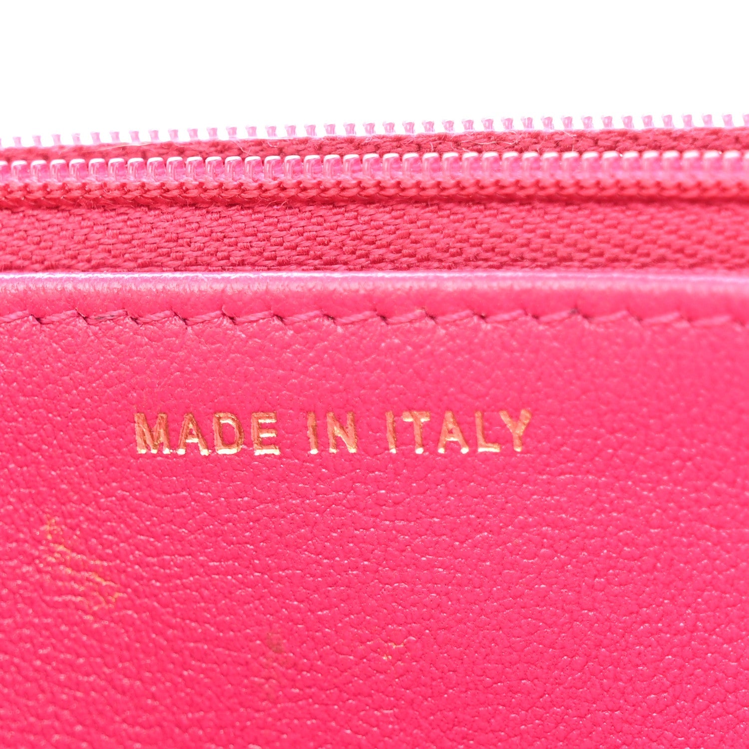 Lambskin Quilted Studded CC Wallet On Chain WOC Dark Pink