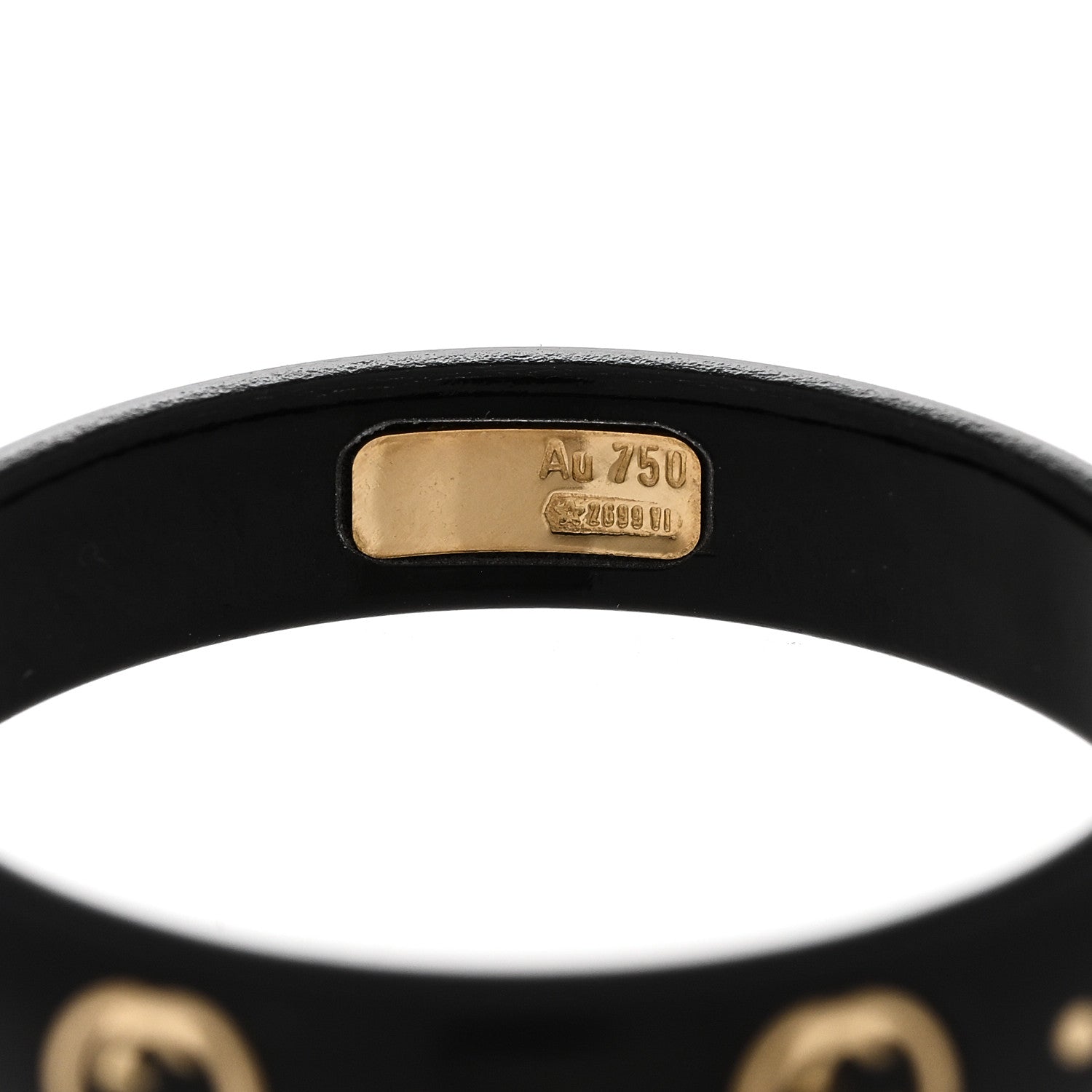 18K Yellow Gold Synthetic Corundum Icon Ring 59 8.75 Black