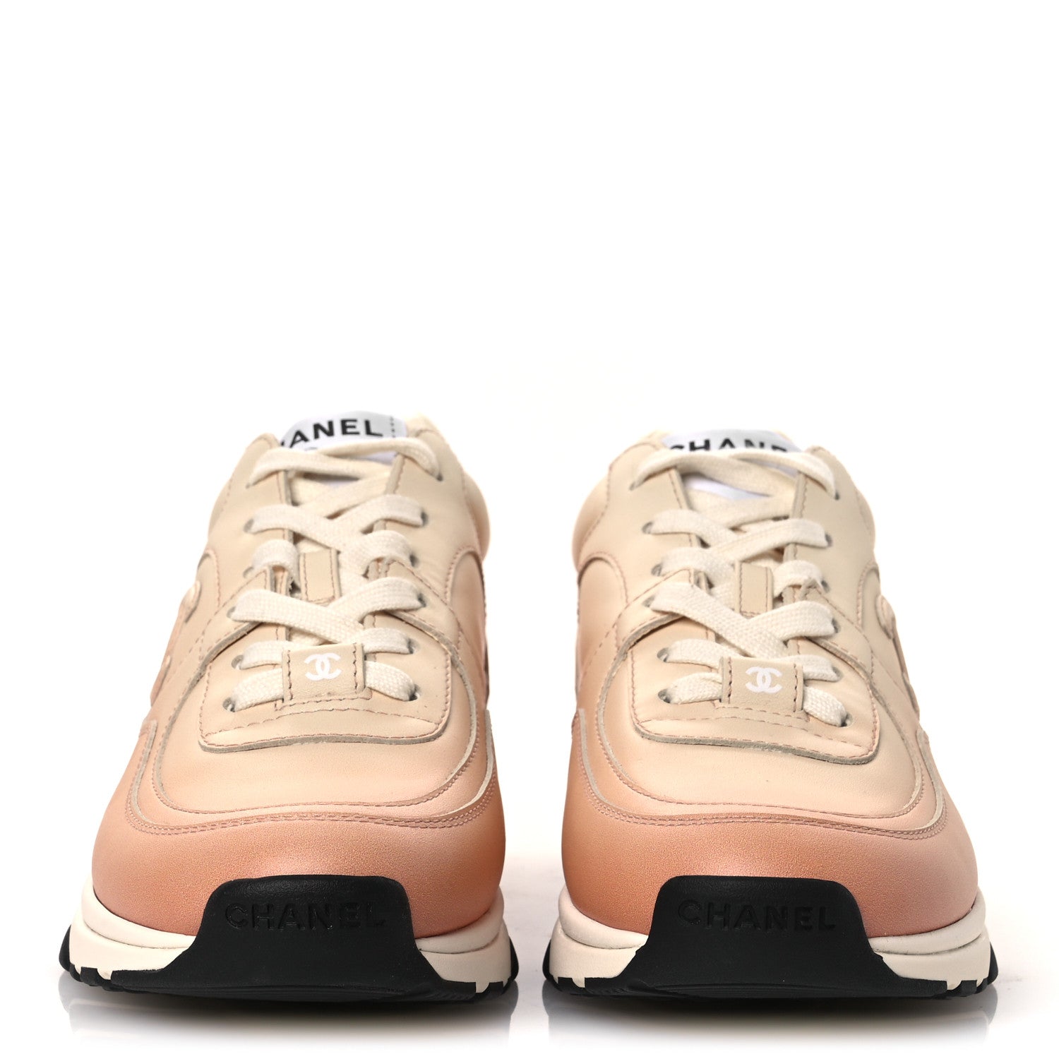 Gradiant Calfskin CC Womens Sneakers 37 Light Orange