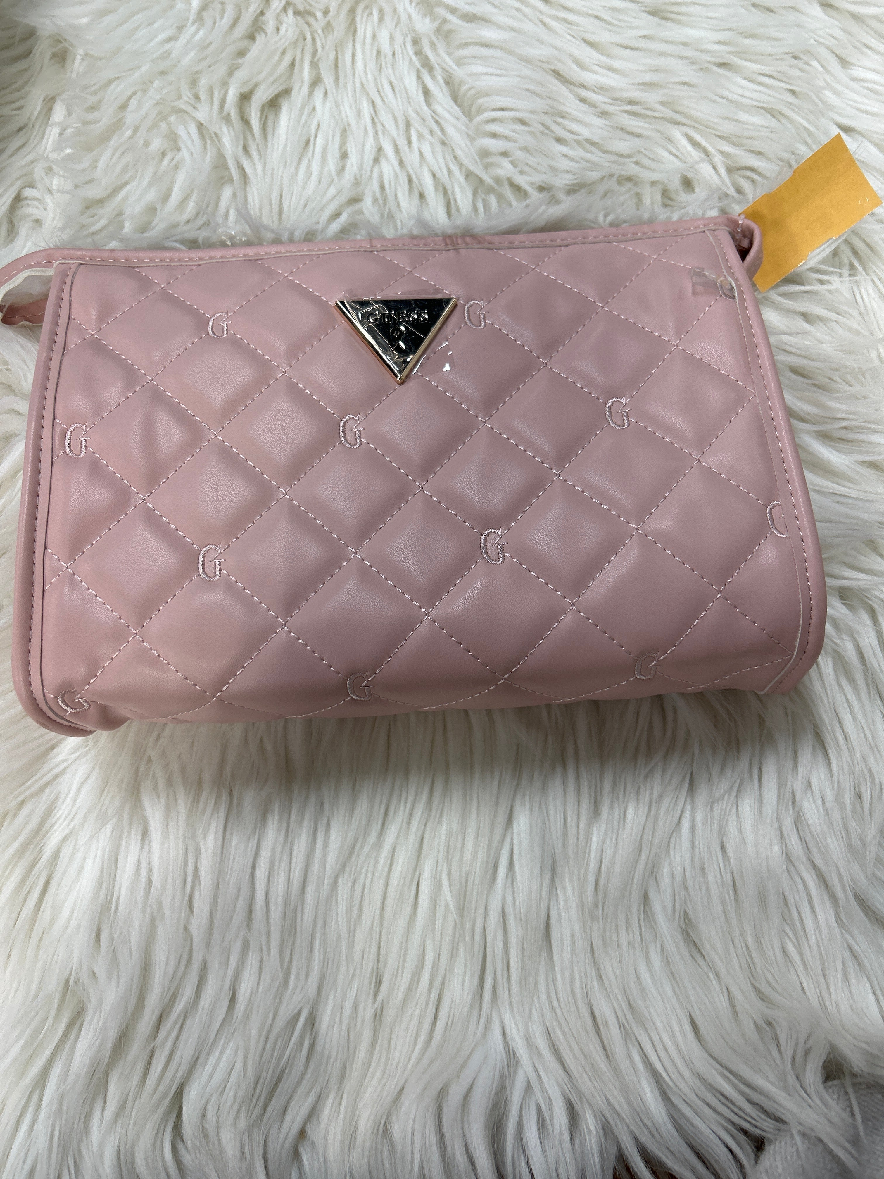 Makeup Bag By Guess In Pink, Size:Large