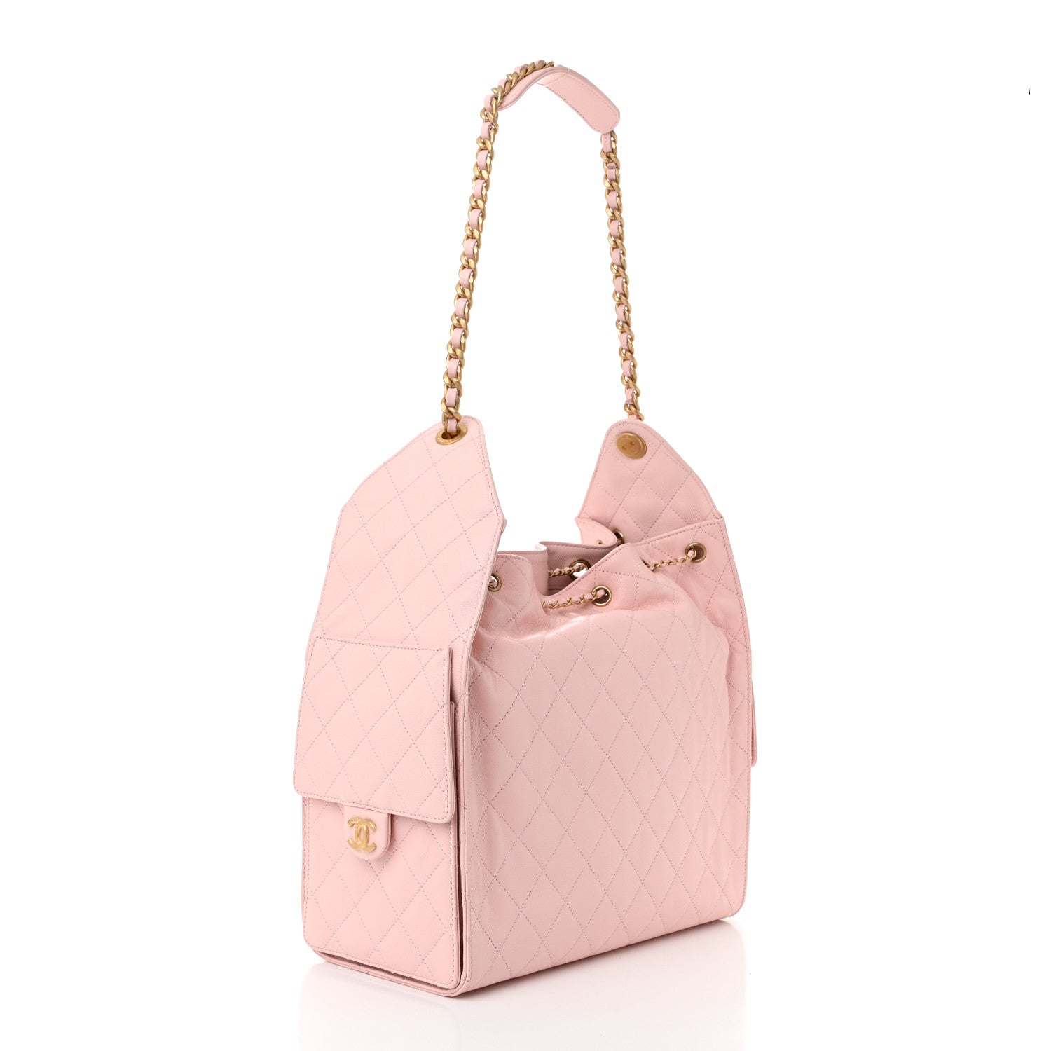 Caviar Quilted Medium Chanel 25 Handbag Light Pink