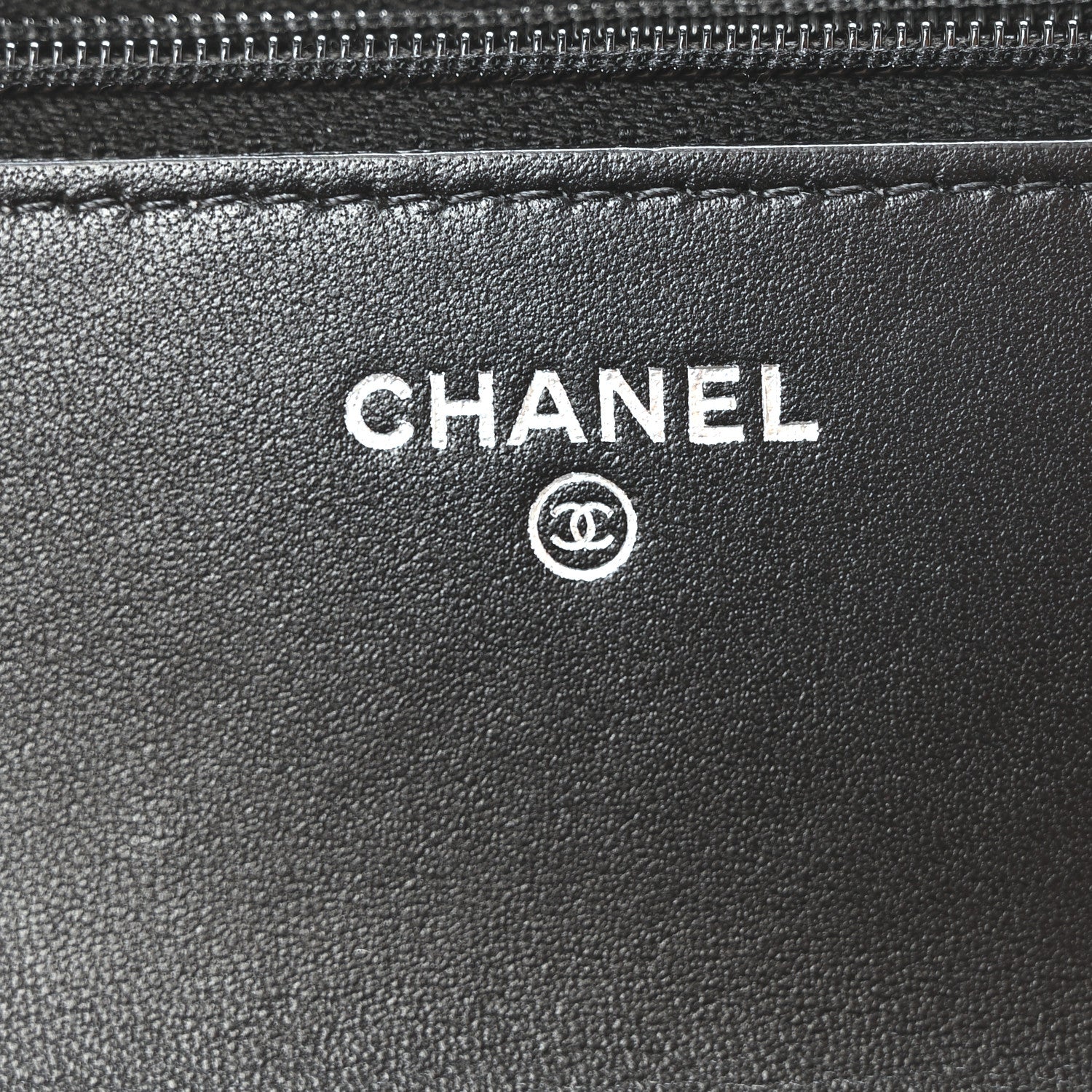 Lambskin Quilted Metal Top Handle Wallet On Chain WOC Black