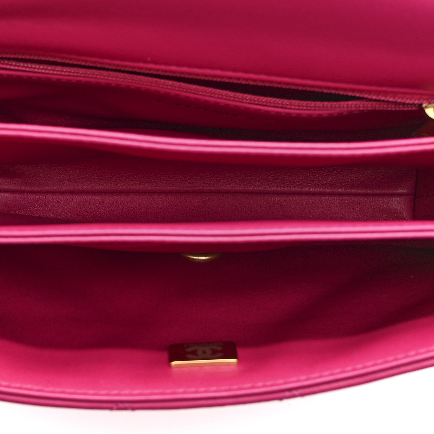 Lambskin Quilted On And On Small Chain Flap Fuchsia