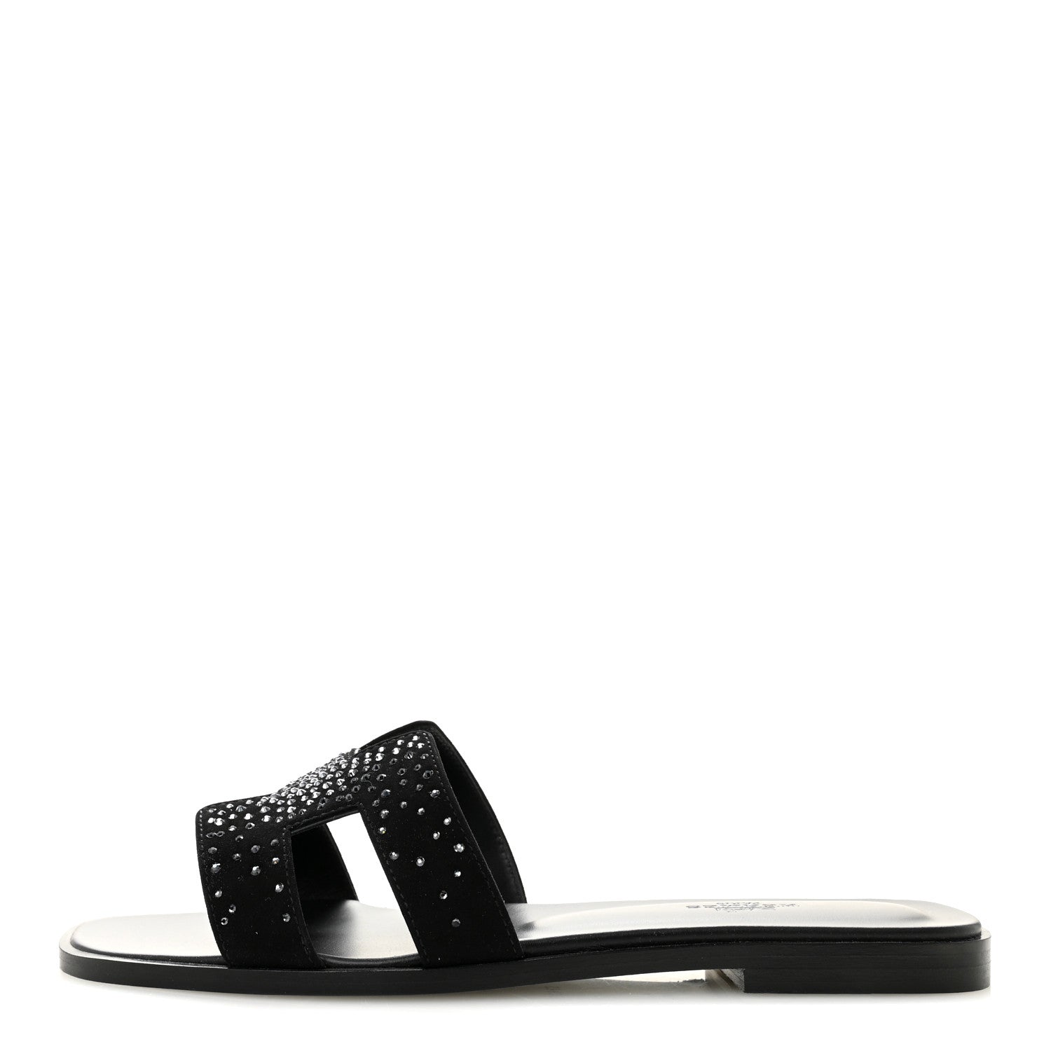 Suede Crystal Embellished Oran Sandals 37.5 Black