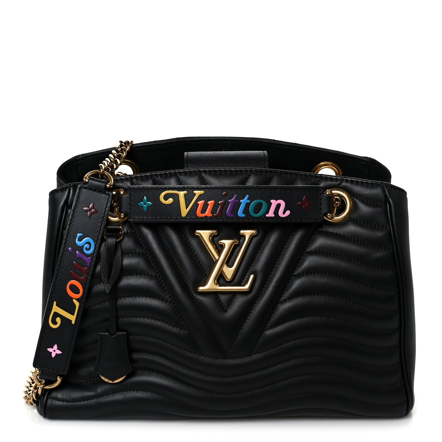 Calfskin New Wave Chain Tote Black