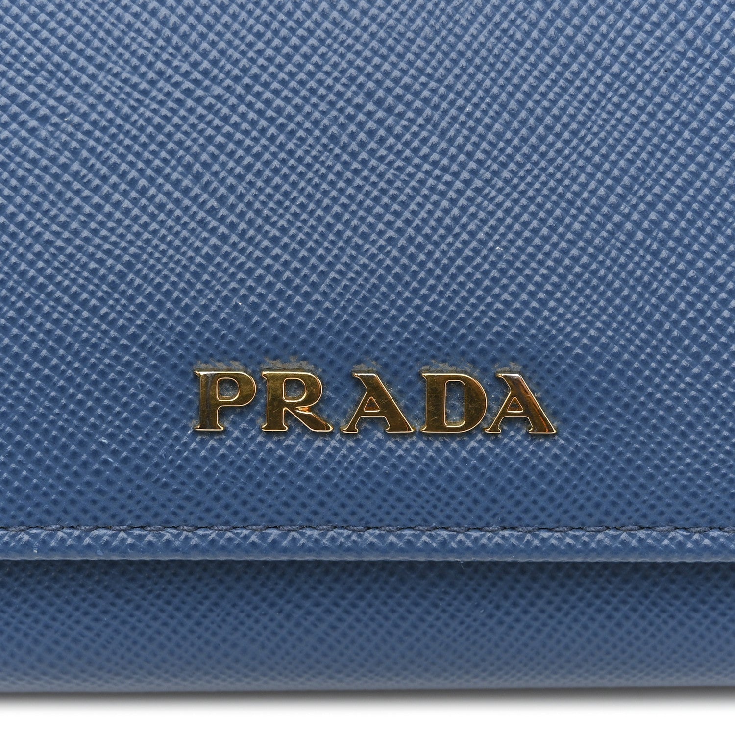 Saffiano Bi-Color Metal Continental Flap Wallet Cobalto Black
