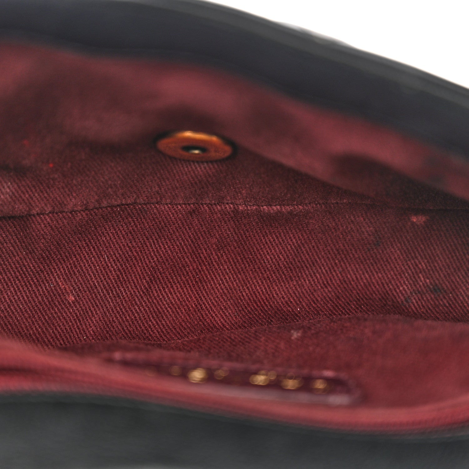 Patent Goatskin Quilted Small CC Eyelet Flap Black