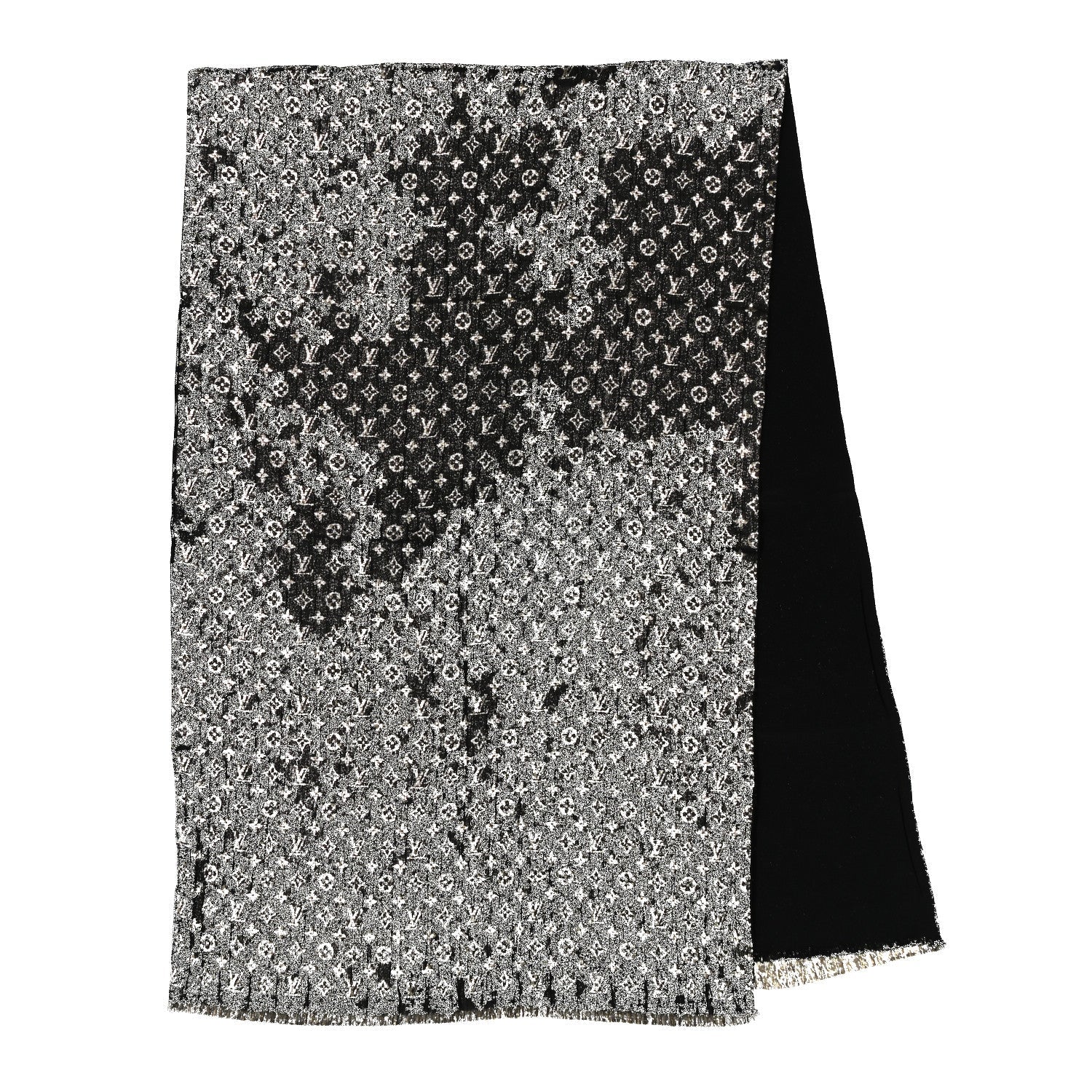 Silk Monogram So Glitter Stole Black