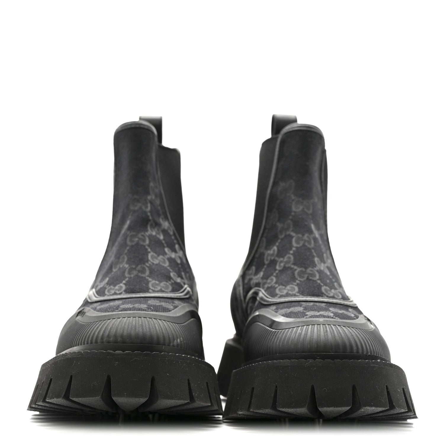 Canvas Calfskin GG Supreme Ankle Boots 39 Black