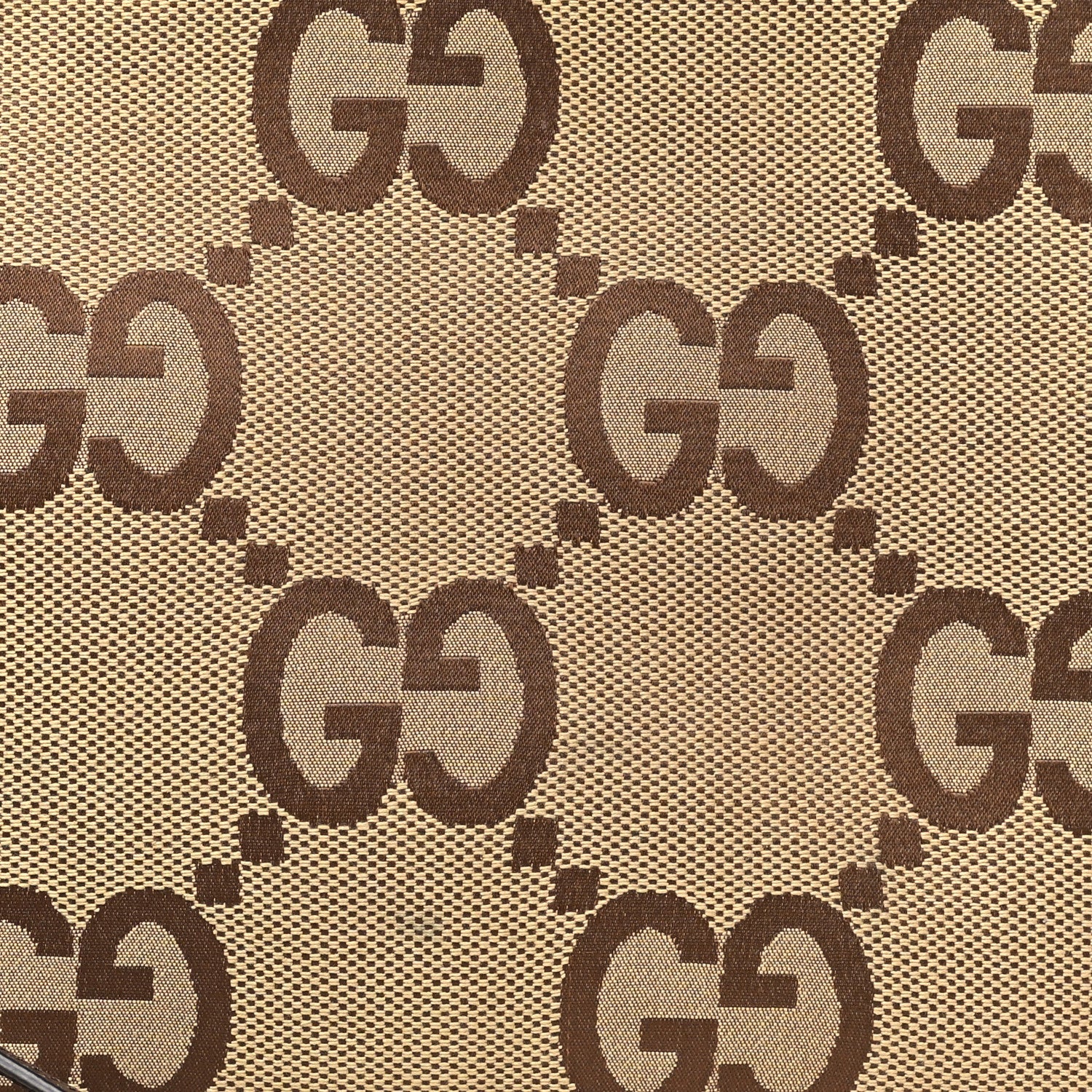 Monogram Jumbo GG Textured Dollar Calfskin Web Wristlet Messenger Bag Camel Ebony New Acero
