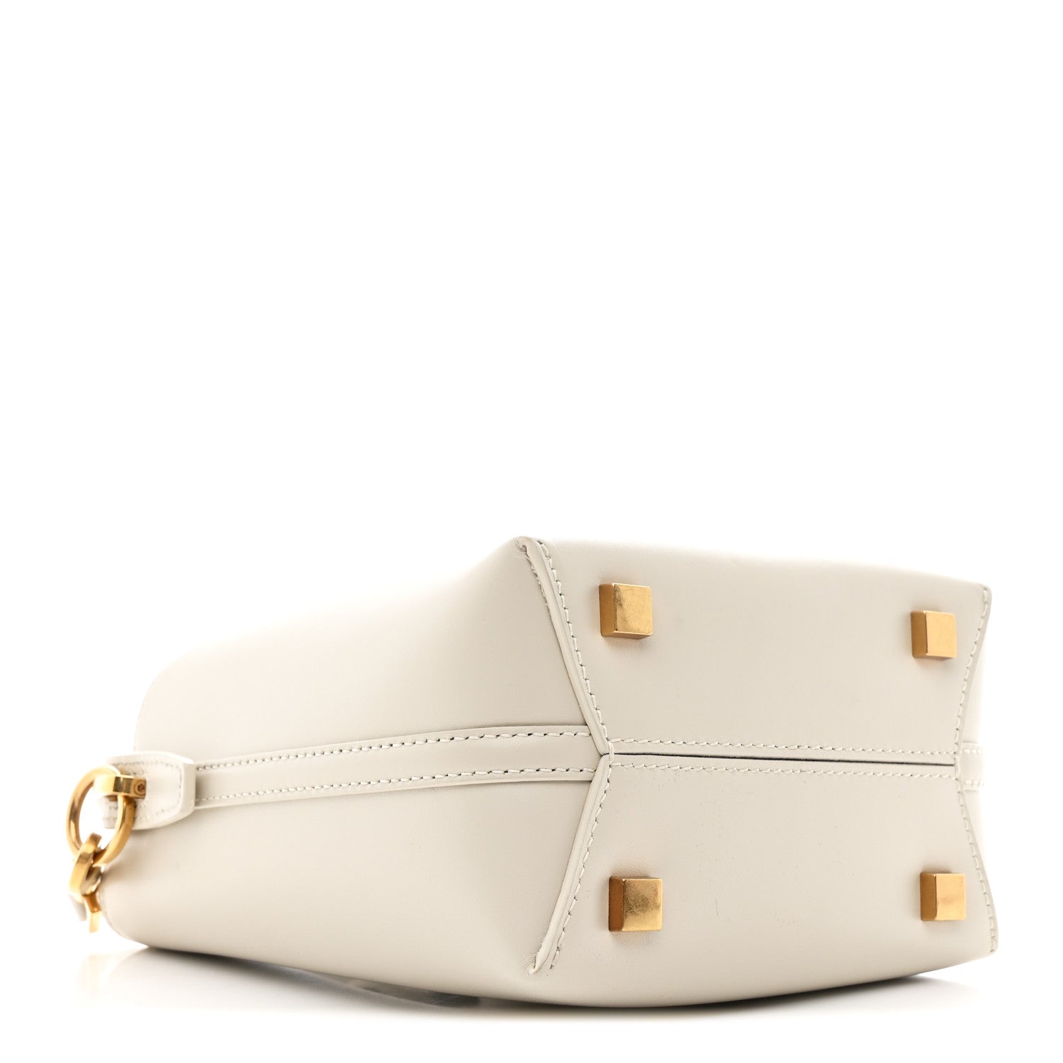 Shiny Calfskin Le 37 Mini Bucket Bag Blanc Vintage