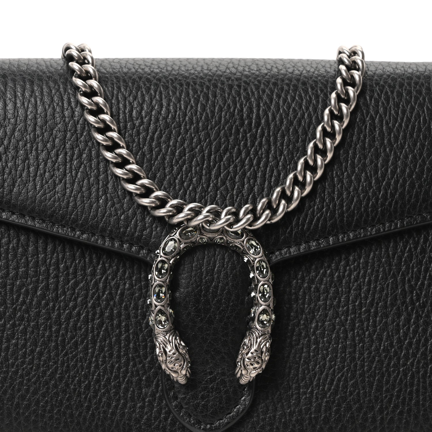 Calfskin Mini Dionysus Chain Wallet Black