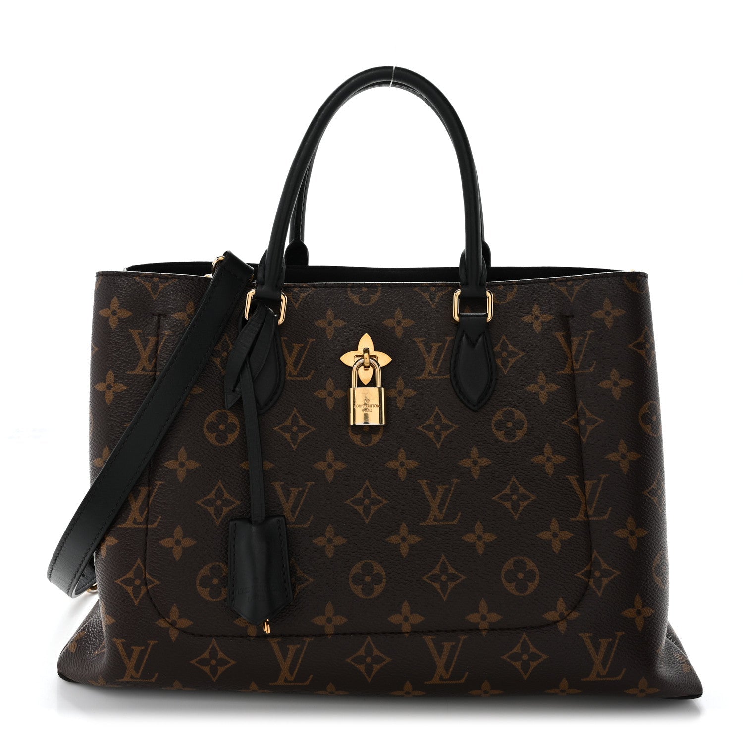 Monogram Flower Tote Black