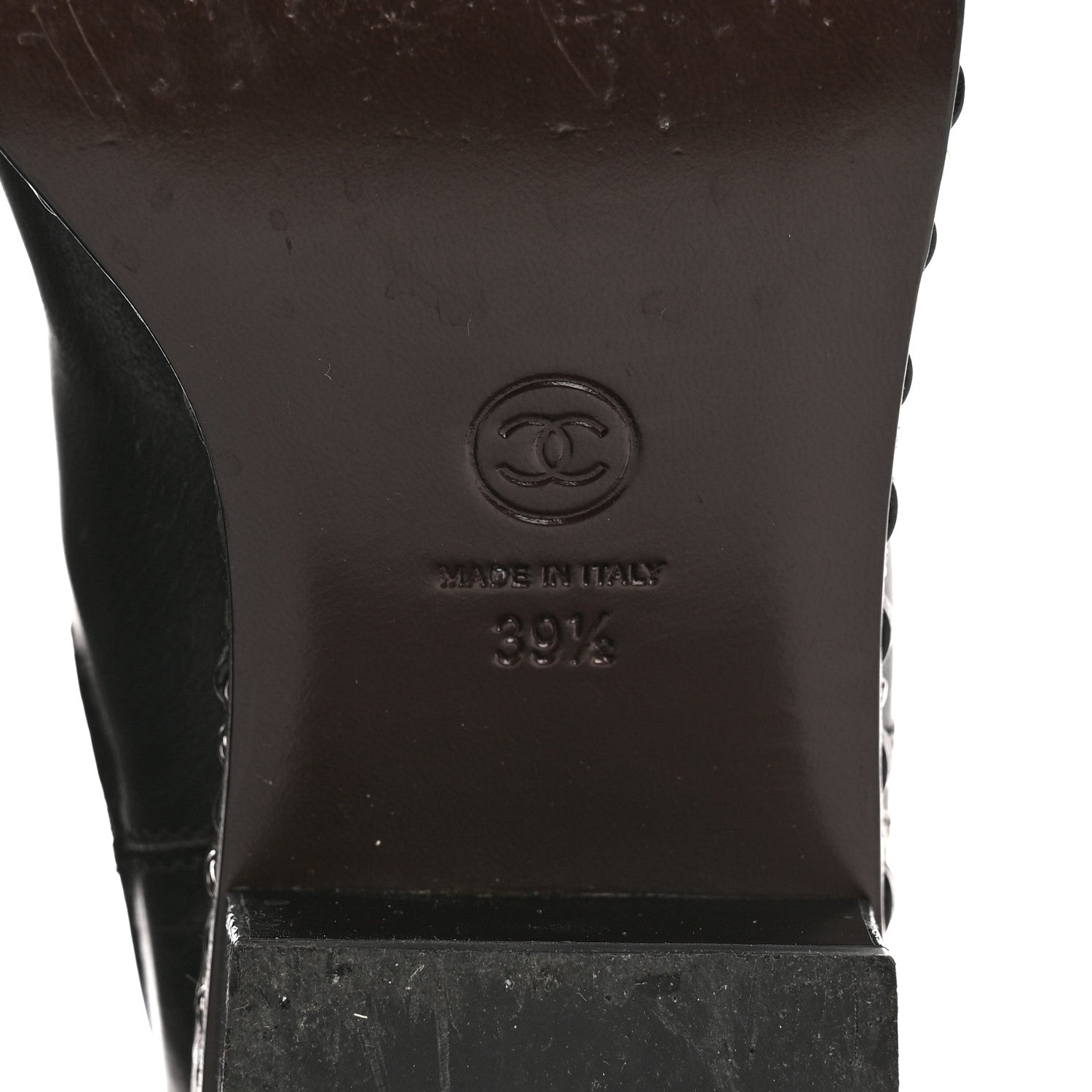 Calfskin Chain Around Chelsea Boots 39.5 Black