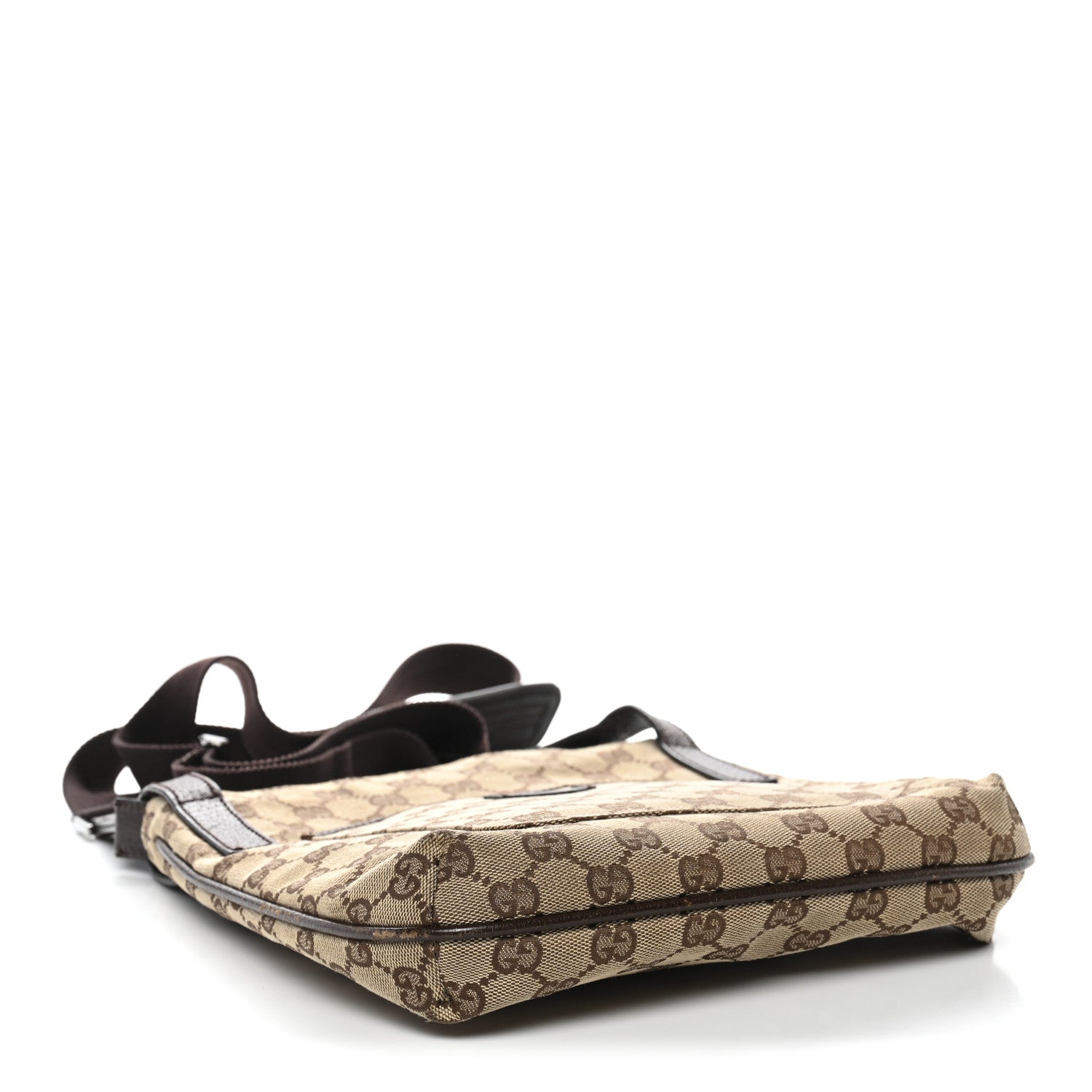 Monogram Flat Messenger Bag Dark Brown