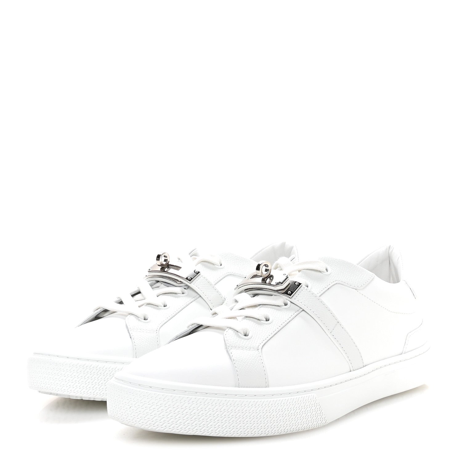 Calfskin Epsom Mens Day Sneakers 42 White