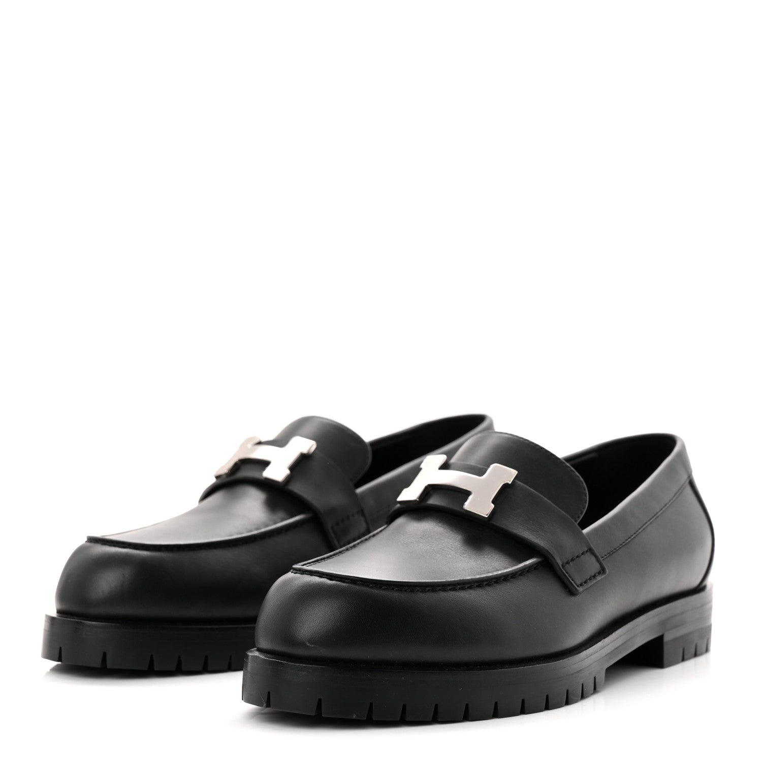 Calfskin Womens Faubourg Loafers 36 Black