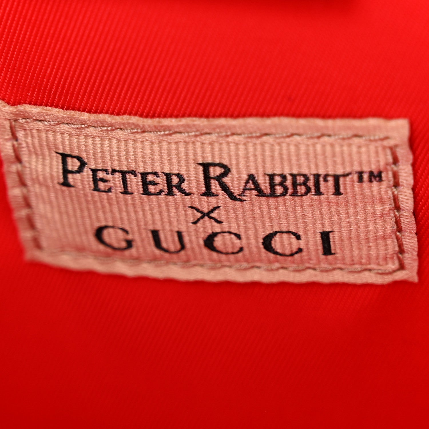 X Peter Rabbit GG Supreme Monogram Rabbit Apple Childrens Tote Beige Ebony Multicolor Bright Hibiscus