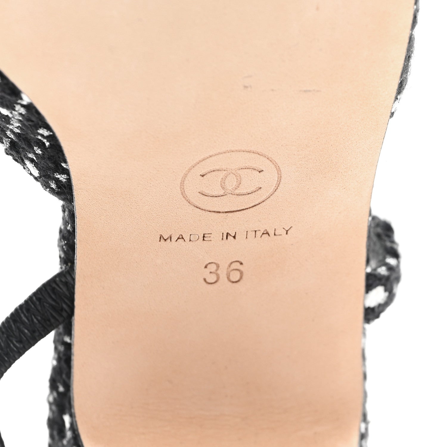 Tweed Polkadot Grosgrain Cap Toe CC Slingback Pumps 36 Black White Silver