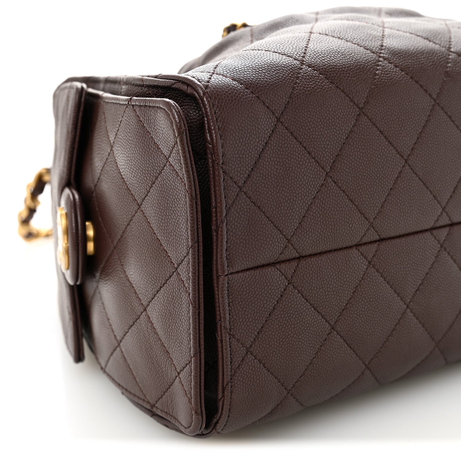 Caviar Quilted Small Chanel 25 Handbag Dark Brown