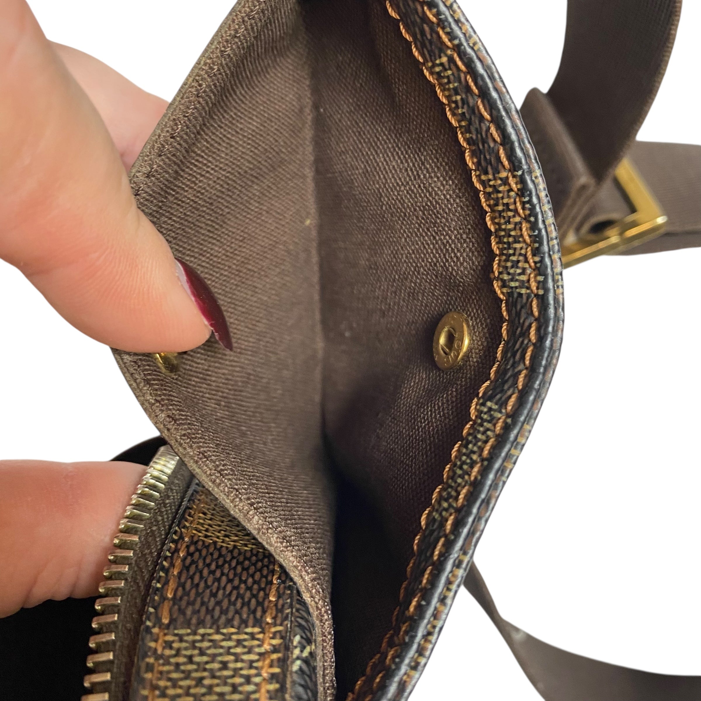 Belt Bag Luxury Designer By Louis Vuitton In Brown, Size:Small