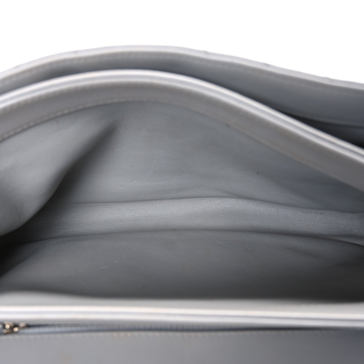 Lambskin Chevron Quilted Medium Trendy CC Dual Handle Flap Bag Grey