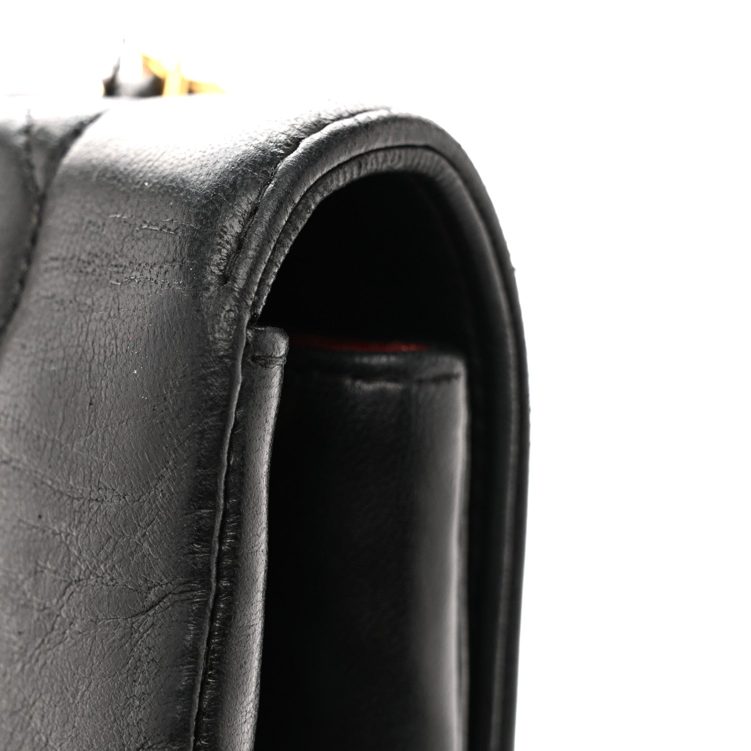 Lambskin Quilted Medium Single Flap Black