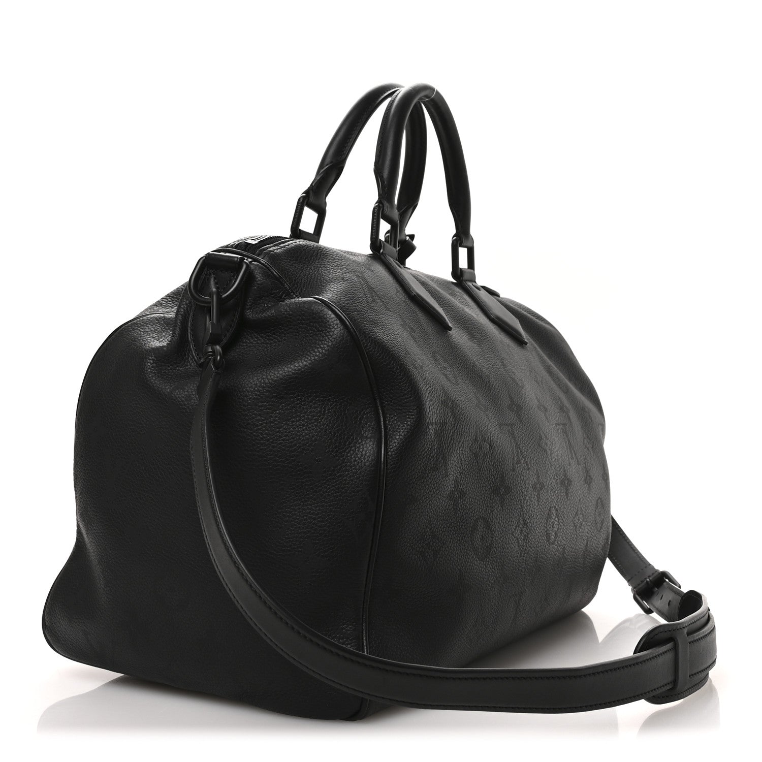 Calfskin Monogram Speedy P9 Bandouliere 40 Ultra Black