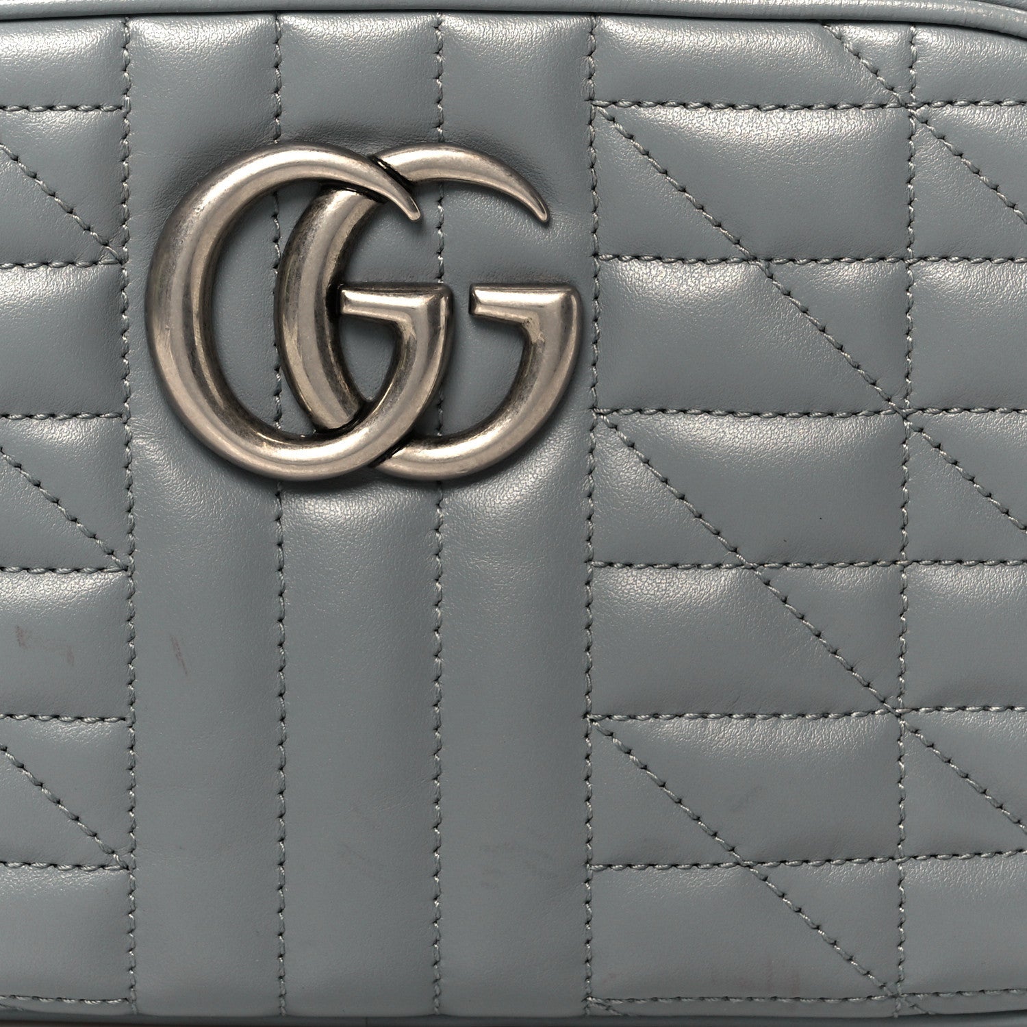 Calfskin Matelasse Aria Small GG Marmont Chain Shoulder Bag Deep Grey