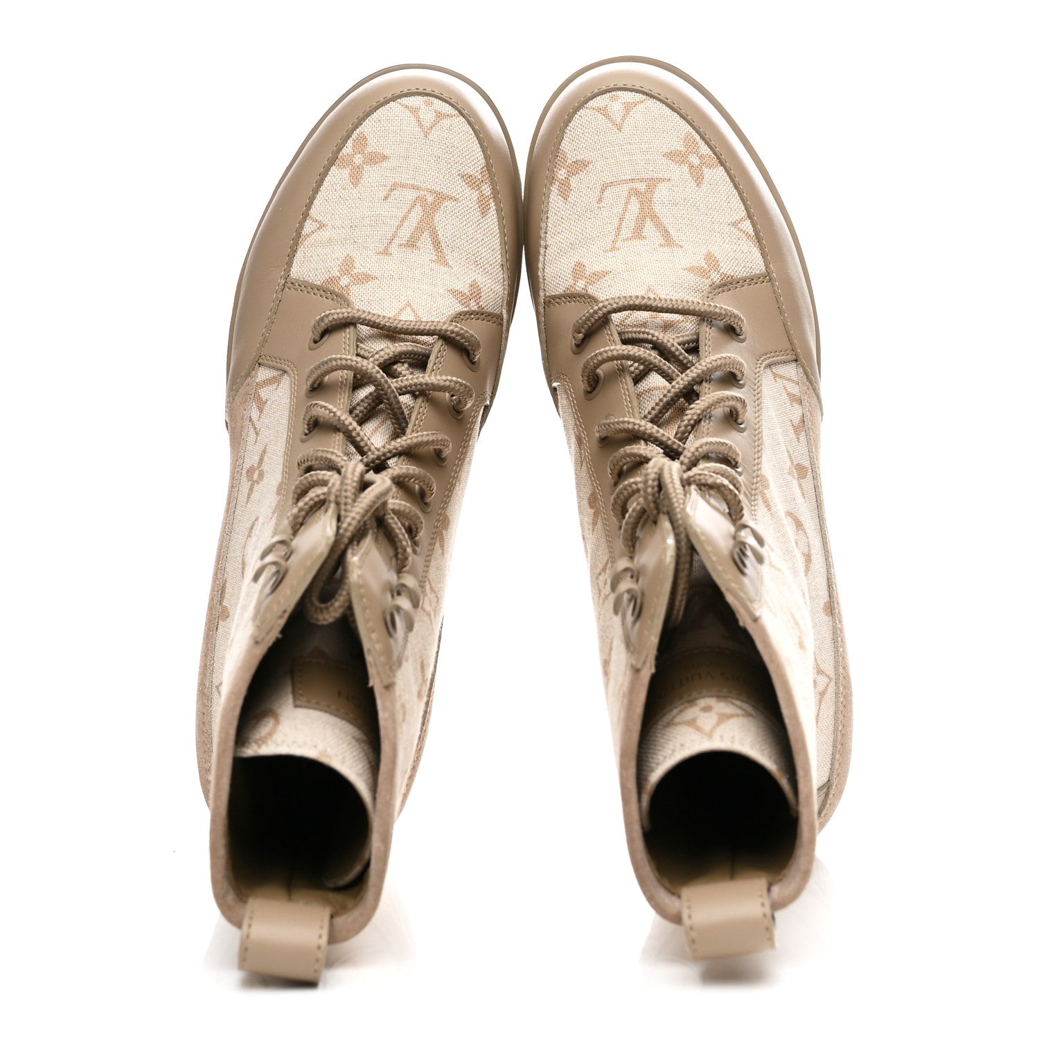 Suede Calfskin Laureate Platform Desert Boots 37 Beige