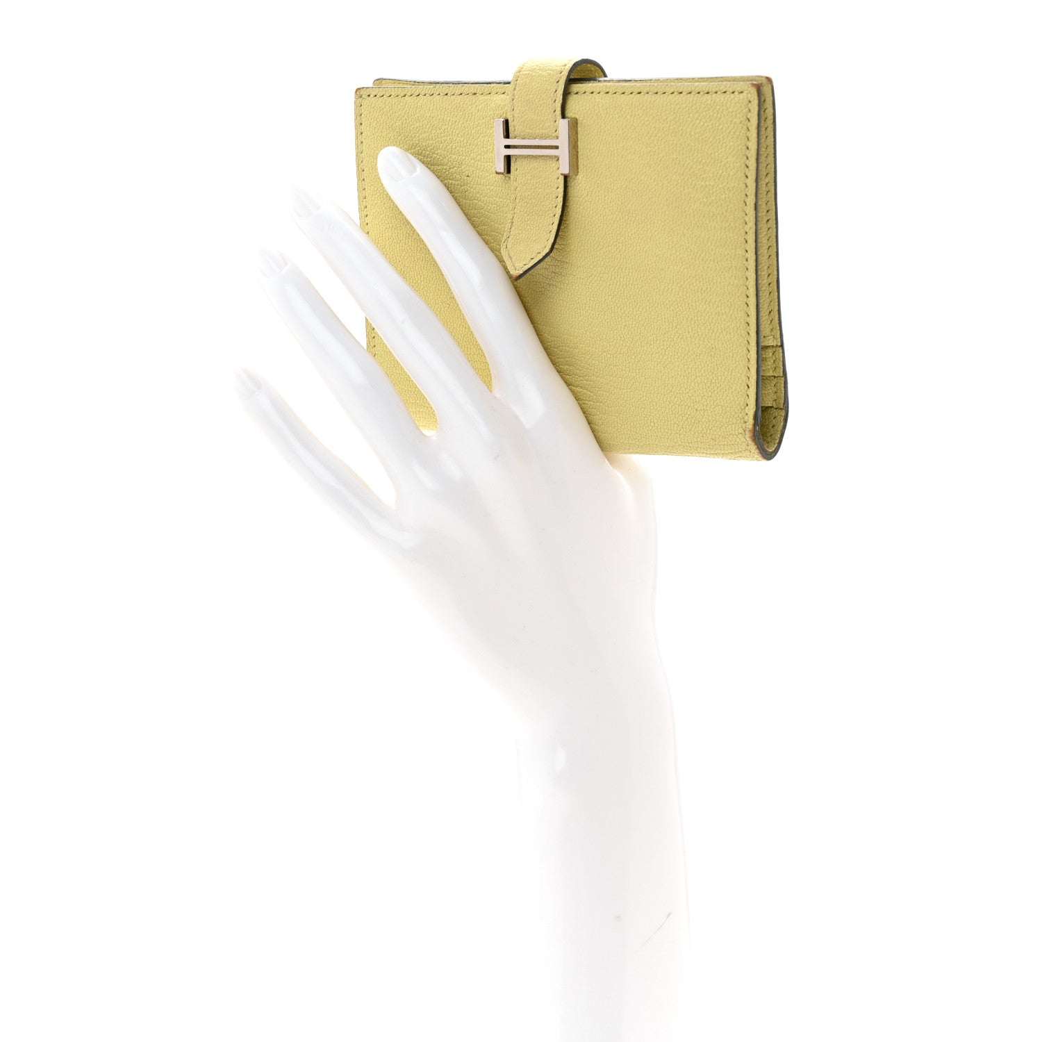 Chevre Mysore Bearn Card Holder Wallet Jaune Bourgeon